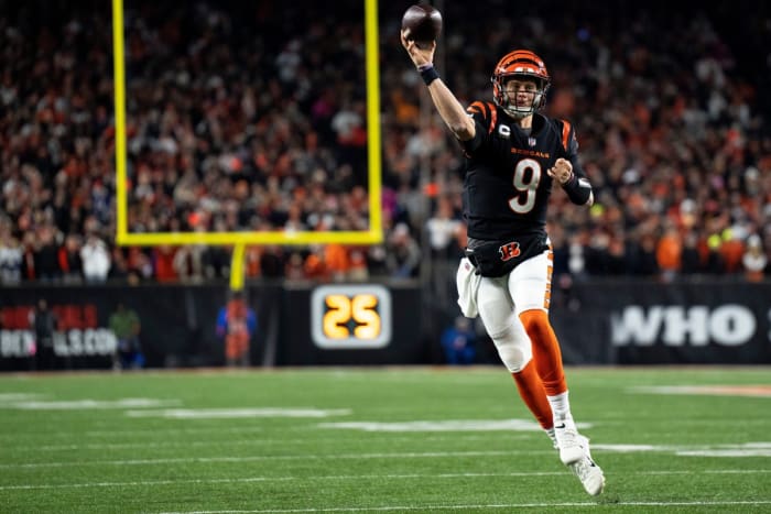 Bengals quarterback Joe Burrow will face the Bills in the AFC division playoffs.